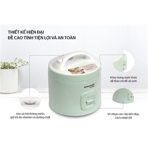 Nồi cơm điện Sunhouse 1.8 lít SHD8665B / 1.2 lít SHD8265B