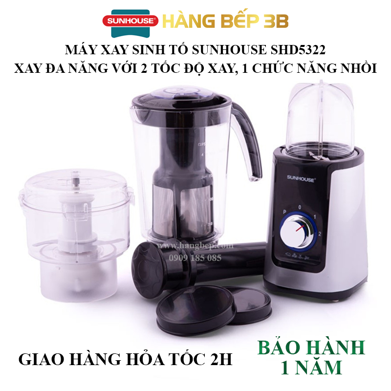 Máy xay sinh tố đa năng Sunhouse SHD5322 Đen/Đỏ