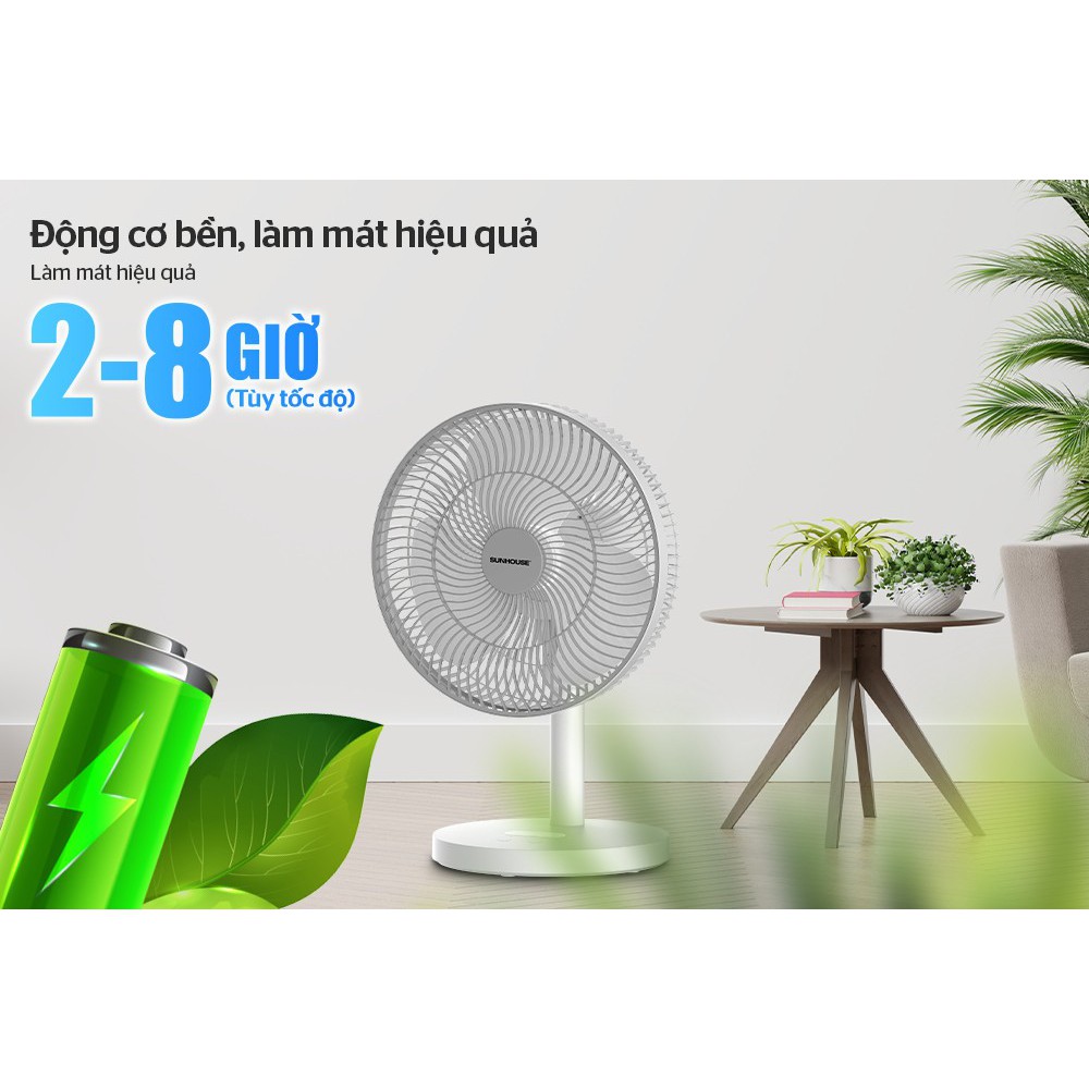 Quạt sạc điện Sunhouse SHD7115 - Bảo hành chính hãng 1 năm