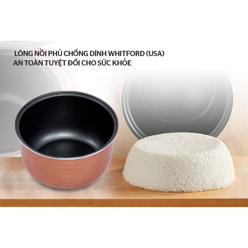 Nồi cơm nắp gài Sunhouse Mama 1.8 lít SHD8606 - Hai màu xanh, đỏ - Bảo hành chính hãng 1 năm