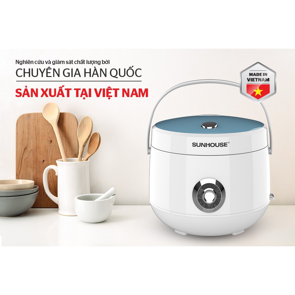 Nồi cơm nắp gài Sunhouse Mama 1.8 lít SHD8606 - Hai màu xanh, đỏ - Bảo hành chính hãng 1 năm