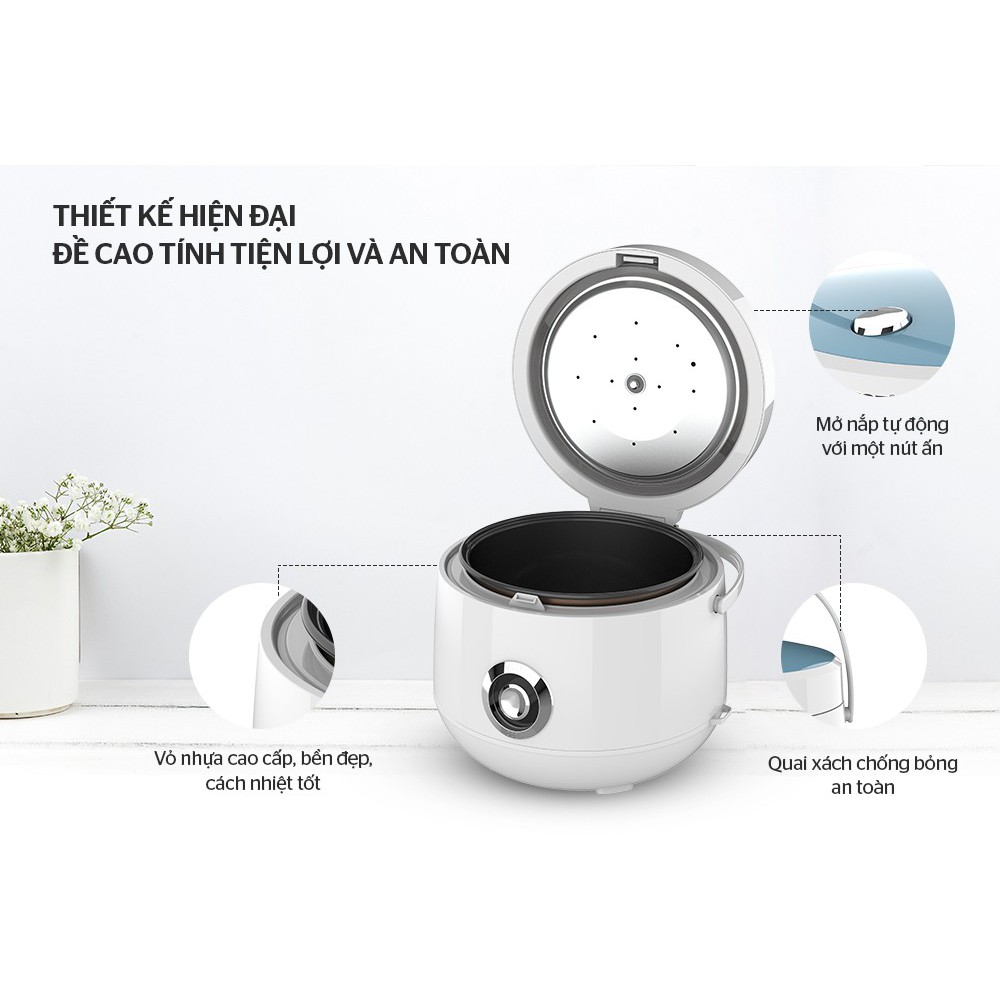 Nồi cơm nắp gài Sunhouse Mama 1.8 lít SHD8606 - Hai màu xanh, đỏ - Bảo hành chính hãng 1 năm