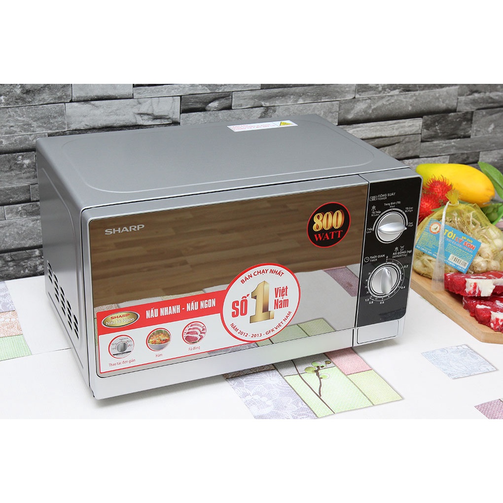 Lò vi sóng có nướng Sharp 23 lít R-G302VN-S - Hàng chính hãng bảo hành 12 tháng