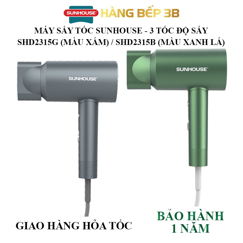 Máy sấy tóc Sunhouse SHD2315B/G - Model mới nhất 3.2022 - bảo hành hãng 12 tháng
