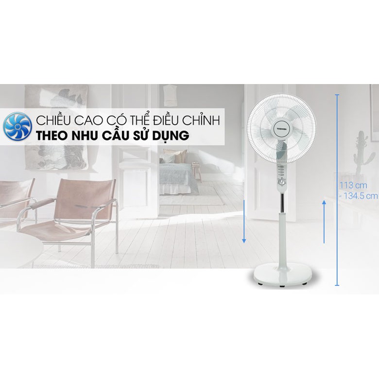 Quạt đứng Toshiba F-LSA10(K)VN - [Đen/Xám/Trắng]