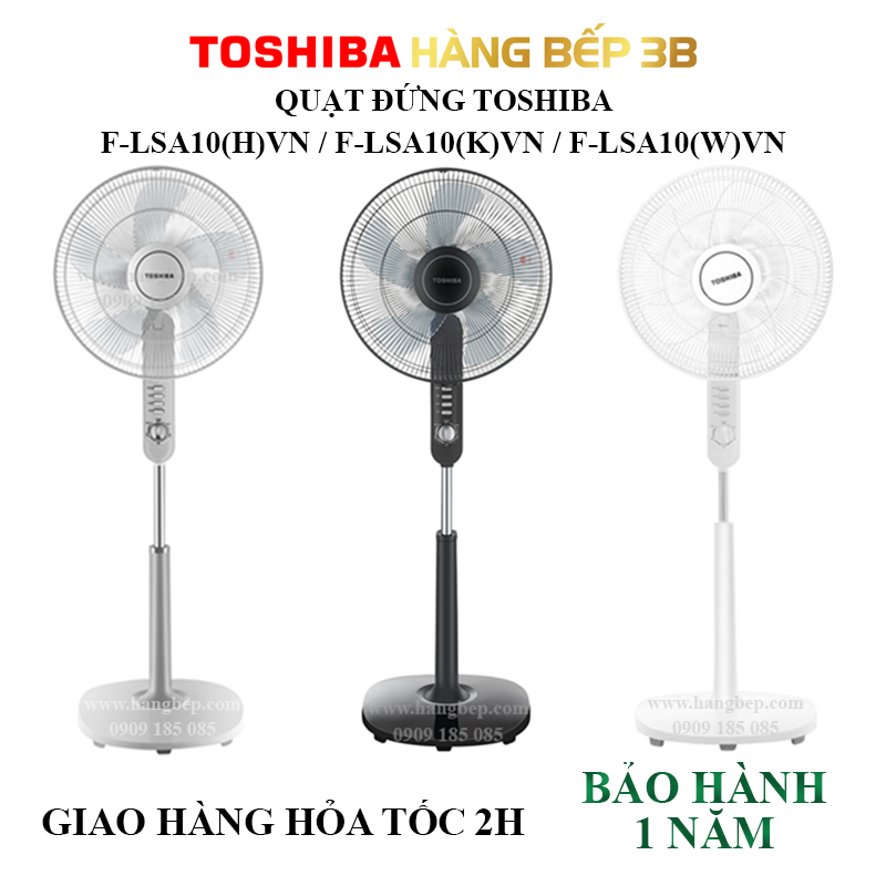 Quạt đứng Toshiba F-LSA10(K)VN - [Đen/Xám/Trắng]