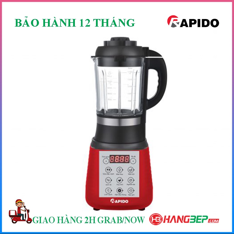 Máy làm sữa hạt sinh tố Rapido RHB1800D - Màu đỏ