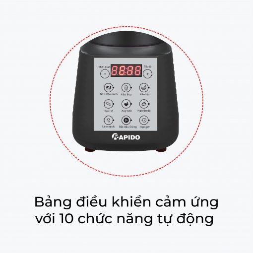 Máy làm sữa hạt sinh tố Rapido RHB1800D - Màu đỏ