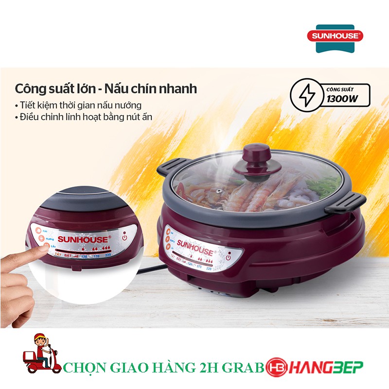 Nồi lẩu điện đa năng Sunhouse SH535L 3.5 lít - chính hãng mới 100%