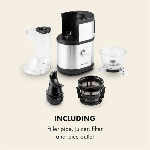 Máy ép chậm trái cây công suất lớn Klarstein - 400W - Đỏ/Bạc Inox - Hàng chính hãng, bảo hành 12 tháng