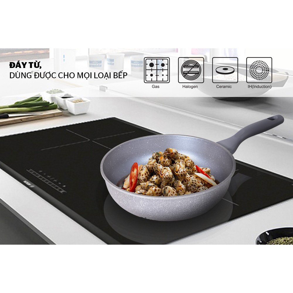 Chảo sâu lòng siêu bền đá đáy từ Sunhouse 26cm/28cm/30cm SHG1226MMA