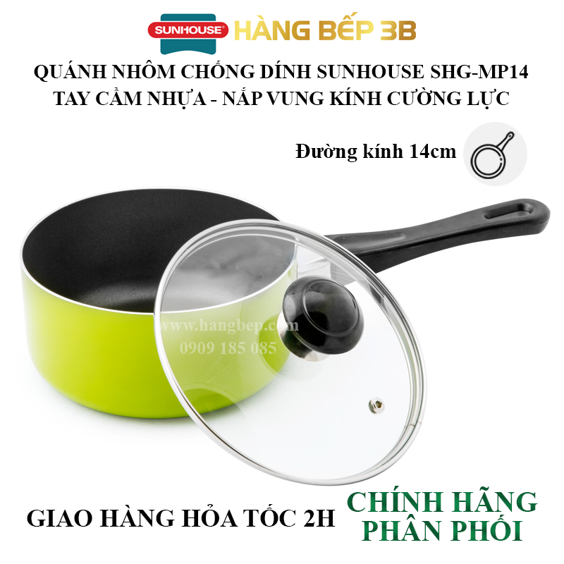 Quánh nhôm chống dính 14cm Sunhouse SHG-MP14