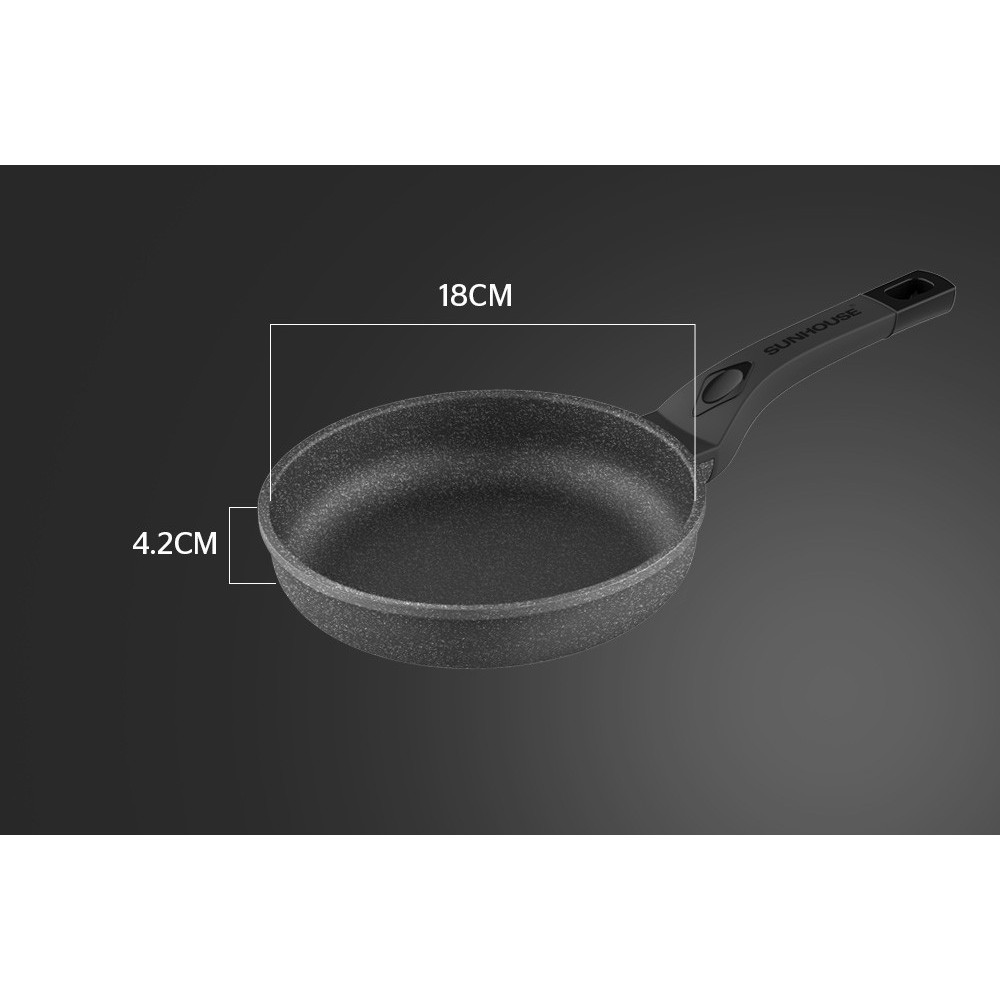 Chảo chiên đá hoa cương Sunhouse 18cm SBD18 /24cm SBD24