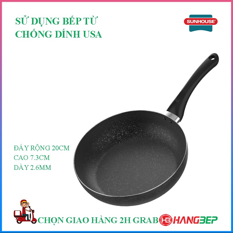 Chảo sâu lòng đáy từ 20cm Sunhouse SHS20MB / SHS20MO