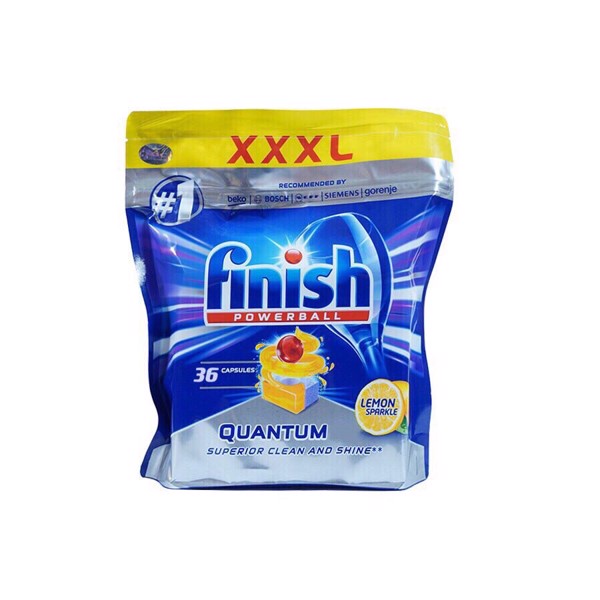 Viên rửa chén Finish Quantum 36 viên - Hương chanh