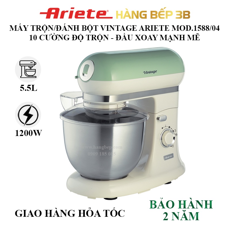 Máy đánh bột Ariete M0D 1588/04 Vintage - [thương hiệu Italia][Xanh lá]