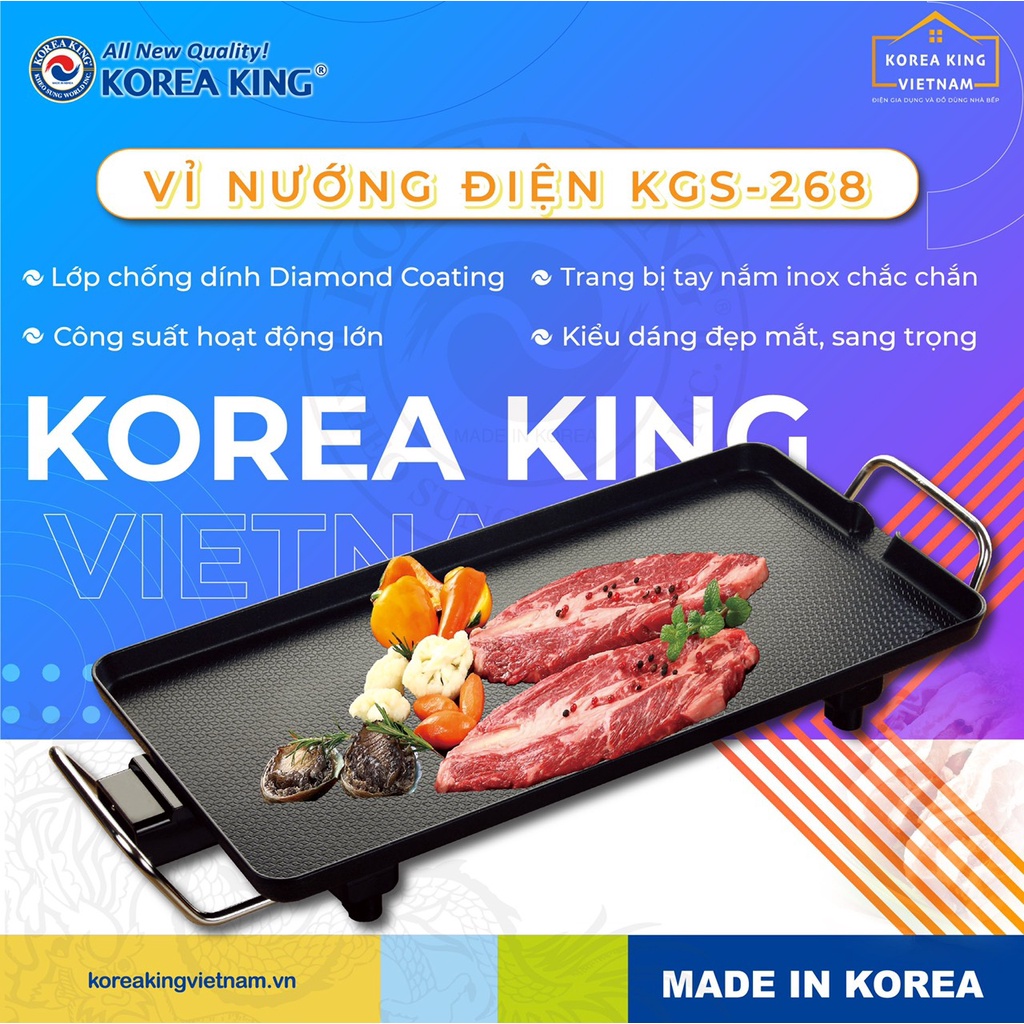 Bếp nướng điện Korea King KGS-268 - Sản xuất tại Hàn Quốc - Bảo hành 12 tháng