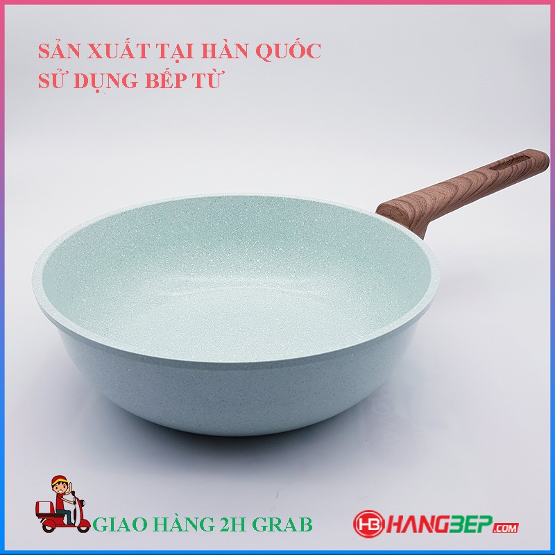Chảo ceramic sâu lòng đáy từ Lacena 26cm/30cm - Nhập khẩu Hàn Quốc