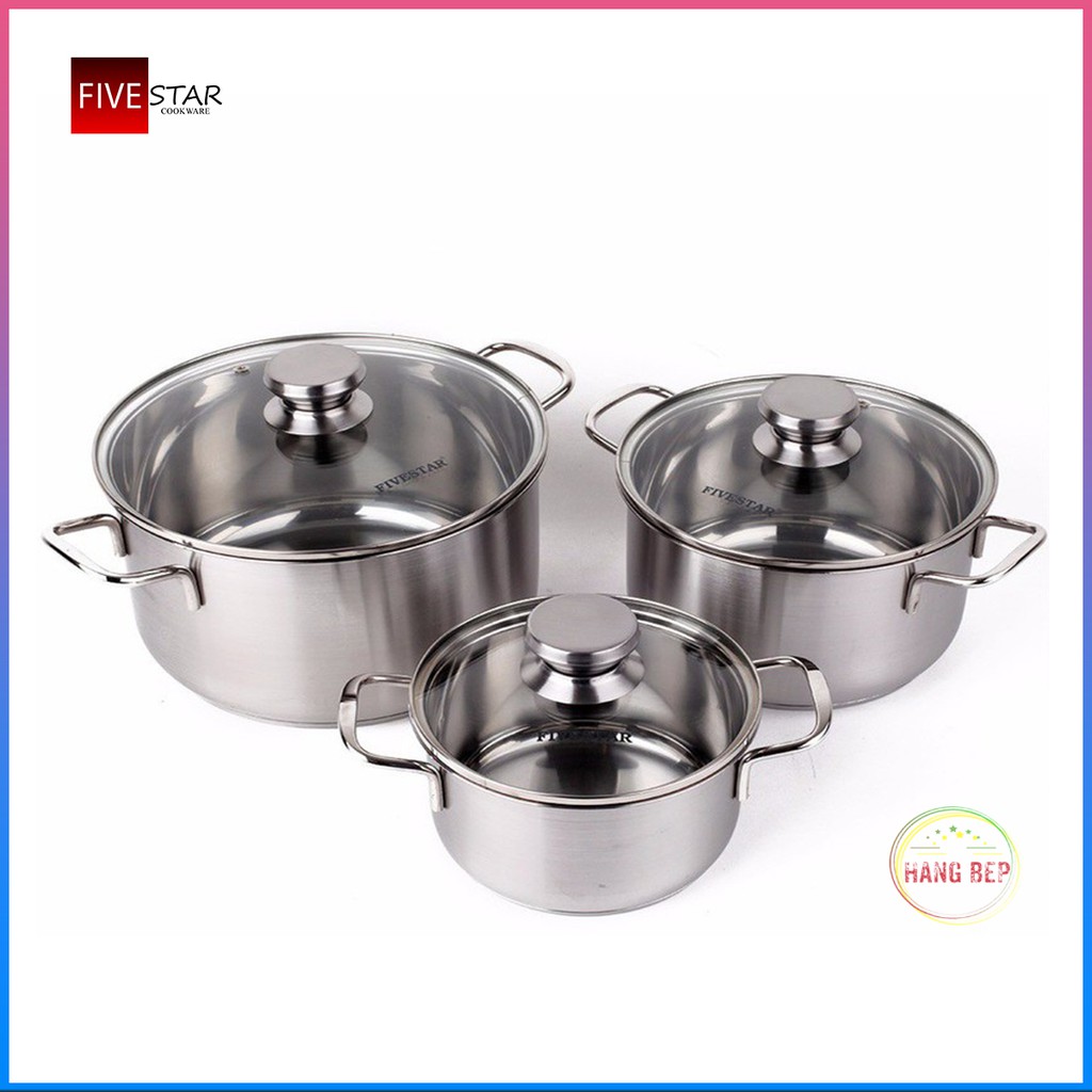 Bộ 3 nồi inox Fivestar FS06CG - Hàng mới 100%, chính hãng phân phối