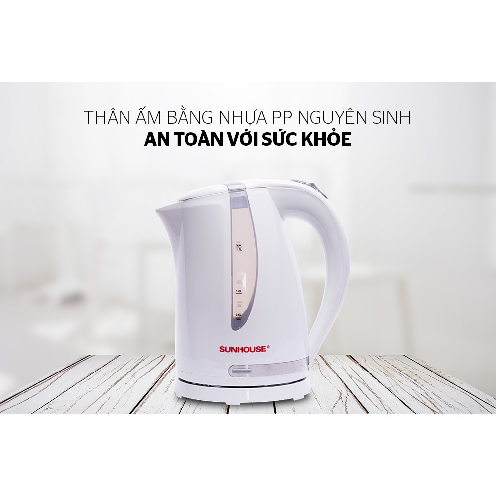 Bình đun nước siêu tốc nhựa Sunhouse SHD1300 - Bảo hành chính hãng 12 tháng toàn quốc