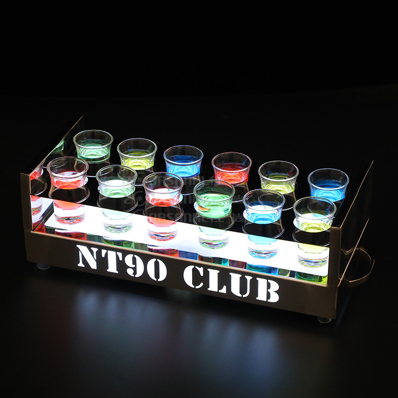 Khay đựng ly rượu tây có đèn led 6-12 shot cho Bar, Karaoke, Nhà hàng OEM MS1807