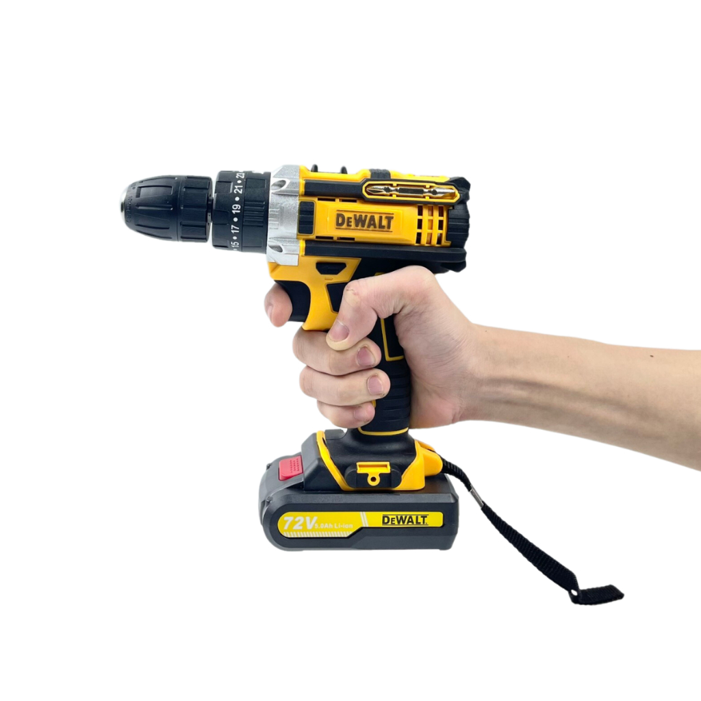 Máy khoan pin Dewalt 72v, máy khoan cầm tay 3 chức năng có búa tặng kèm phụ kiện 24 chi tiết