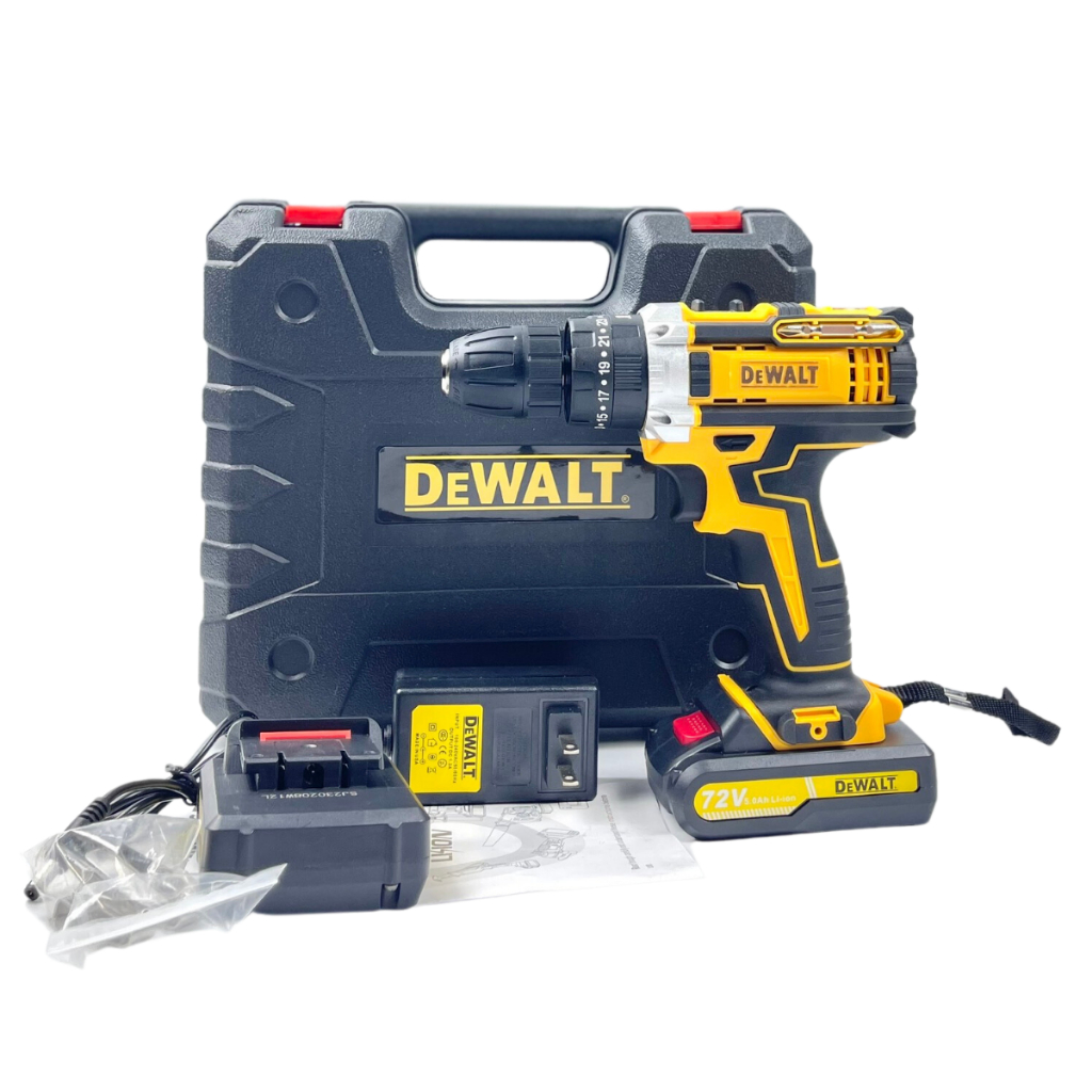 Máy khoan pin Dewalt 72v, máy khoan cầm tay 3 chức năng có búa tặng kèm phụ kiện 24 chi tiết