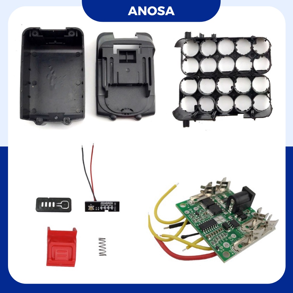 Mạch bảo vệ, vỏ thay thế pin 10 cell 5S 3P dành cho máy siết bulong, máy khoan, máy vặn vít