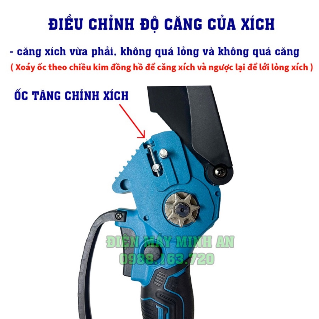 Máy cưa xích cầm tay, máy cưa mini dùng pin Makita 199v không chổi than, pin khủng 10cell cưa gỗ cầm tay máy siêu khỏe