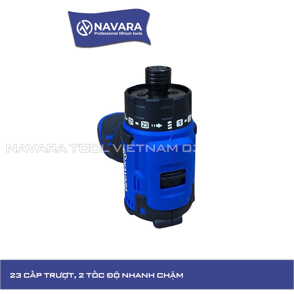 Máy chuyên vít Navara 7001B tặng 2 mũi khoan đa năng Động cơ Không chổi than bền bỉ và mạnh mẽ, Dây đồng nguyên chất