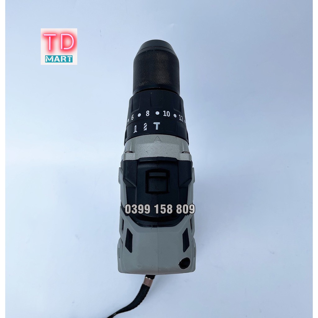 Máy khoan pin Hitachi 199v cầm tay, 3 chức năng có búa, động cơ không chổi than kèm bộ phụ kiện
