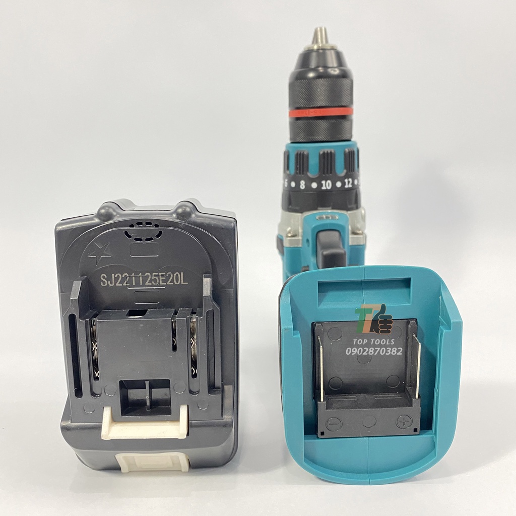 Máy khoan pin Makita không chổi than sử dụng chân Pin thông dụng, Đầu kẹp autolock