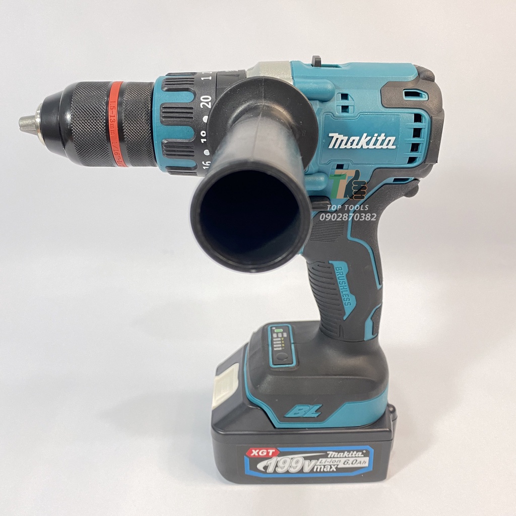 Máy khoan pin Makita không chổi than sử dụng chân Pin thông dụng, Đầu kẹp autolock