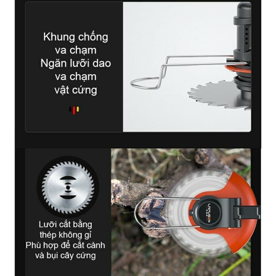Máy cắt cỏ dùng pin LAPUSEN 198v, máy phát cỏ cầm tay tặng bộ 8 lưỡi cắt