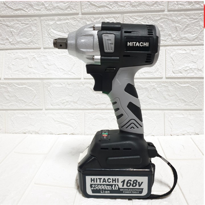Máy siết bulong Hitachi 168v không chổi than, đầu bulong 2 trong 1 tặng khẩu 22mm