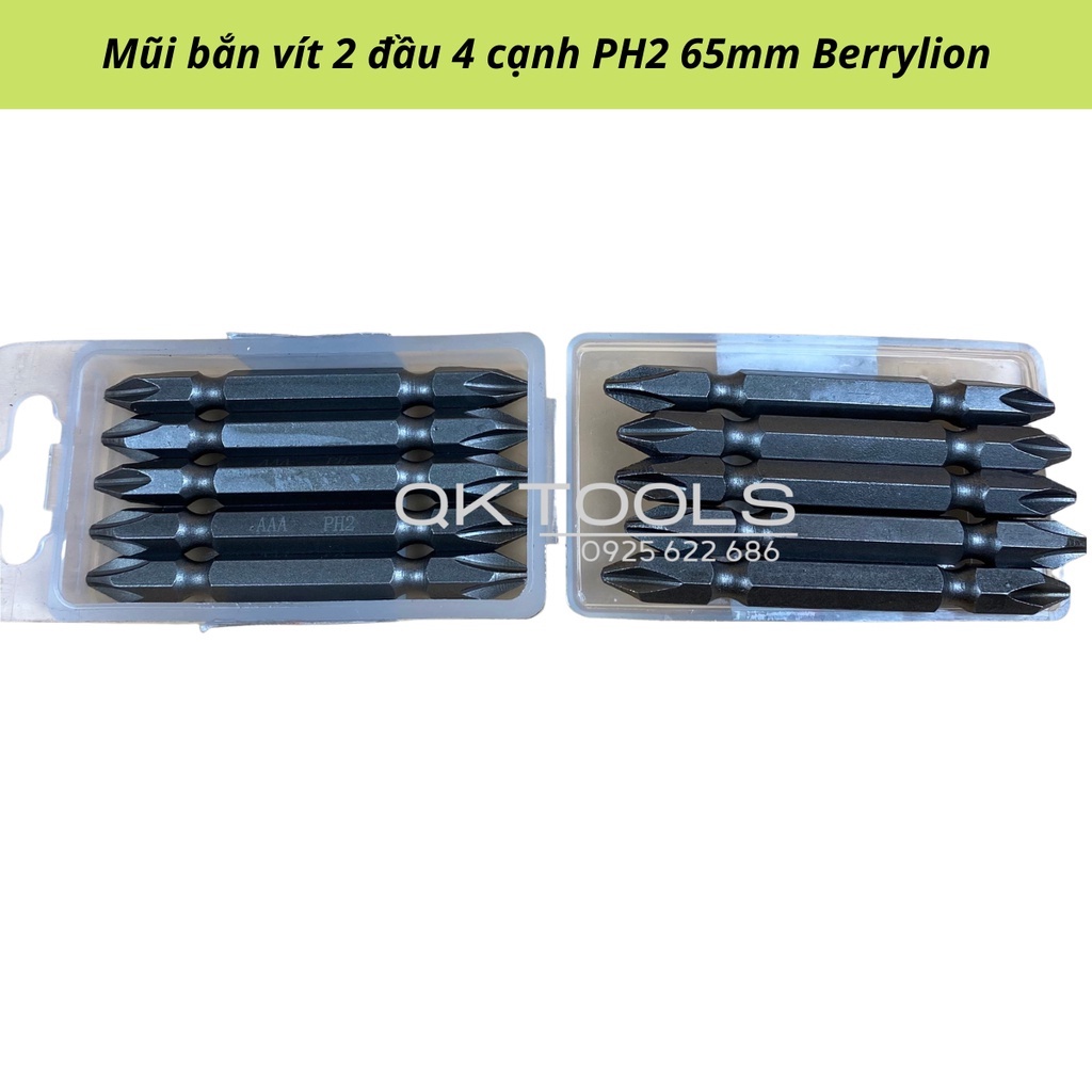 Mũi bắn vít 2 đầu 4 cạnh PH2 Berrylion