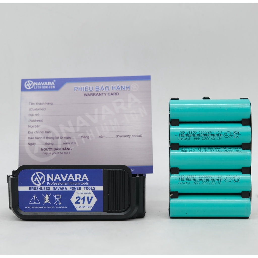 Máy mài pin cầm tay Navara 8001, động cơ không chổi than tặng kèm túi đeo