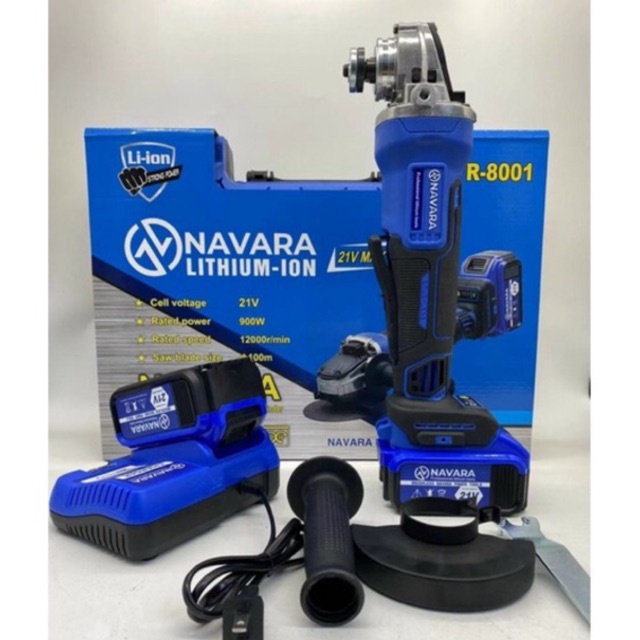 Máy mài pin cầm tay Navara 8001, động cơ không chổi than tặng kèm túi đeo