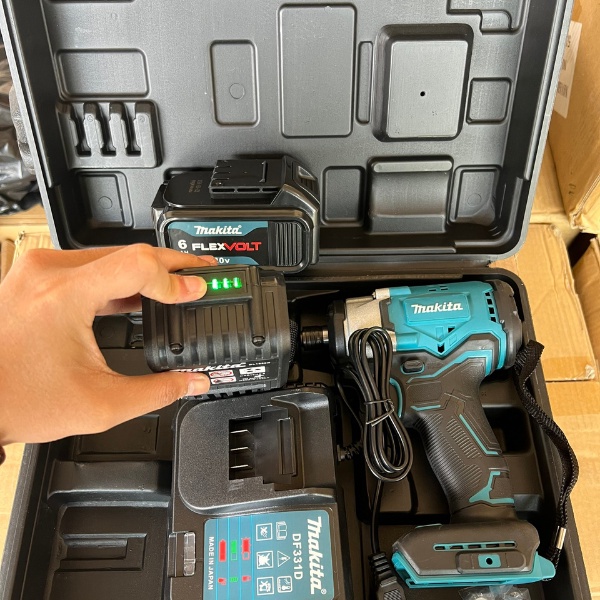 Máy bắn vít Makita không chổi than, máy bắt vít hàng cao cấp tặng đầu bắn vít và đầu bắn tôn