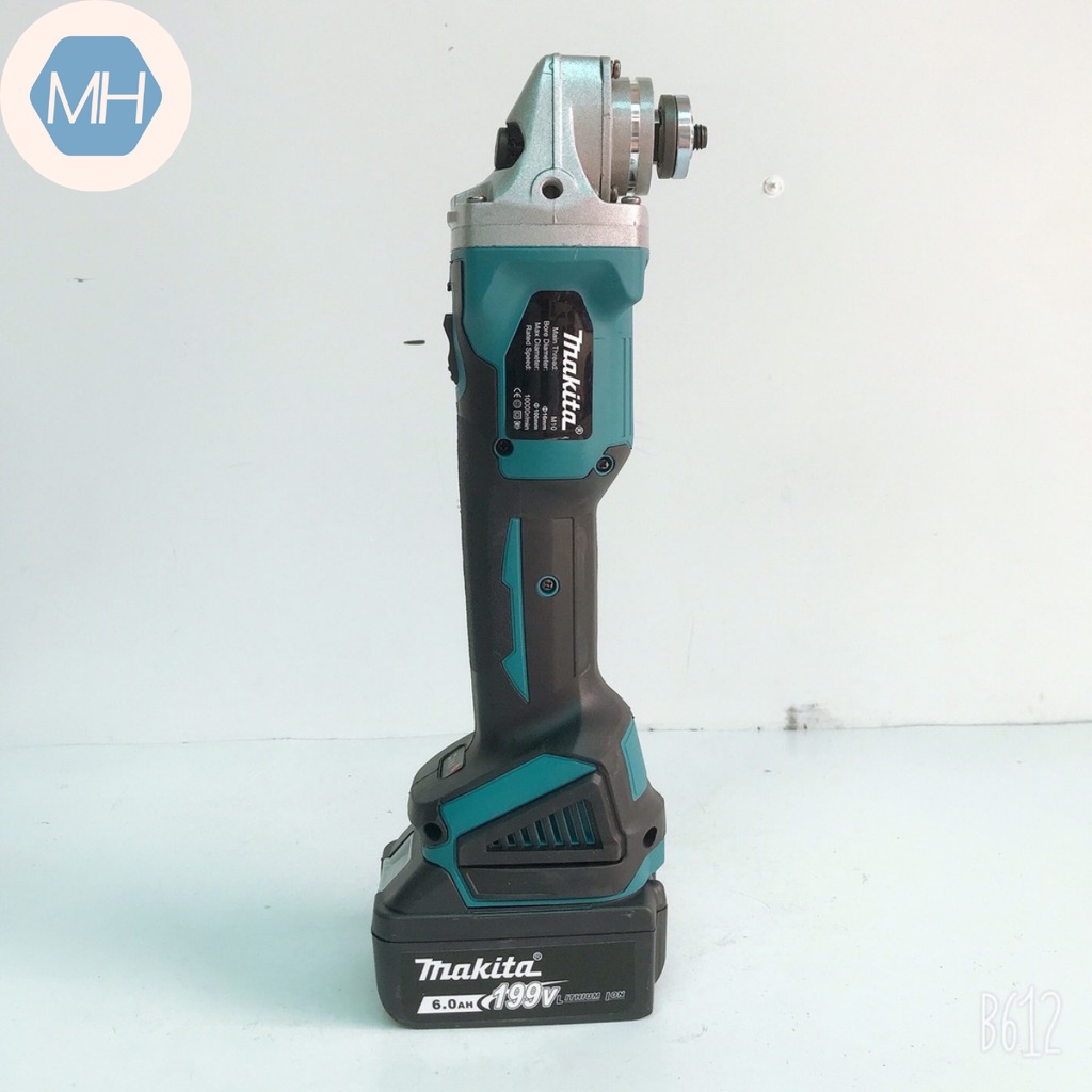 Máy mài pin Makita 199v, động cơ không chổi than, tặng lưỡi cưa xích