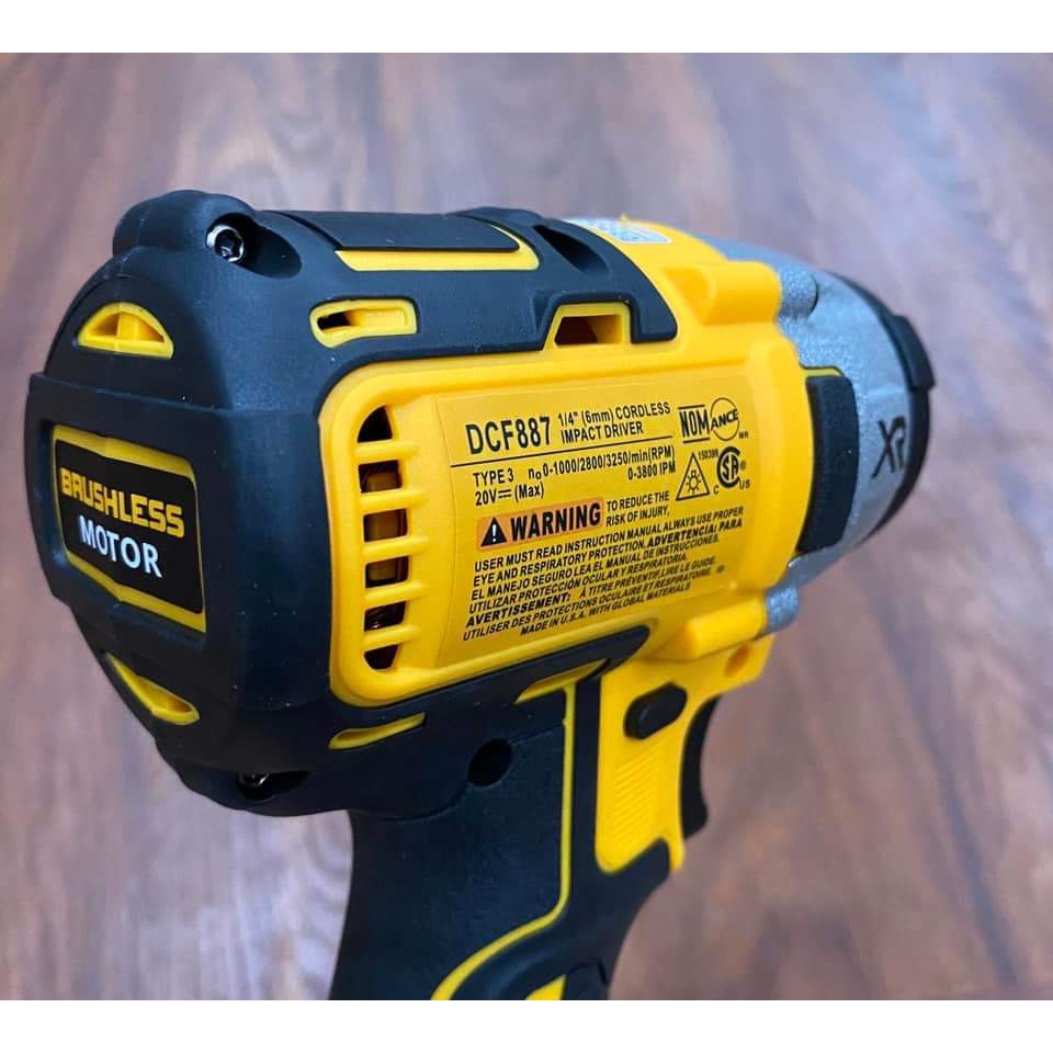 Máy siết bulong Dewalt DCF887 20v động cơ không chổi than, máy khỏe thời gian sử dụng pin 3-4 tiếng liên tục