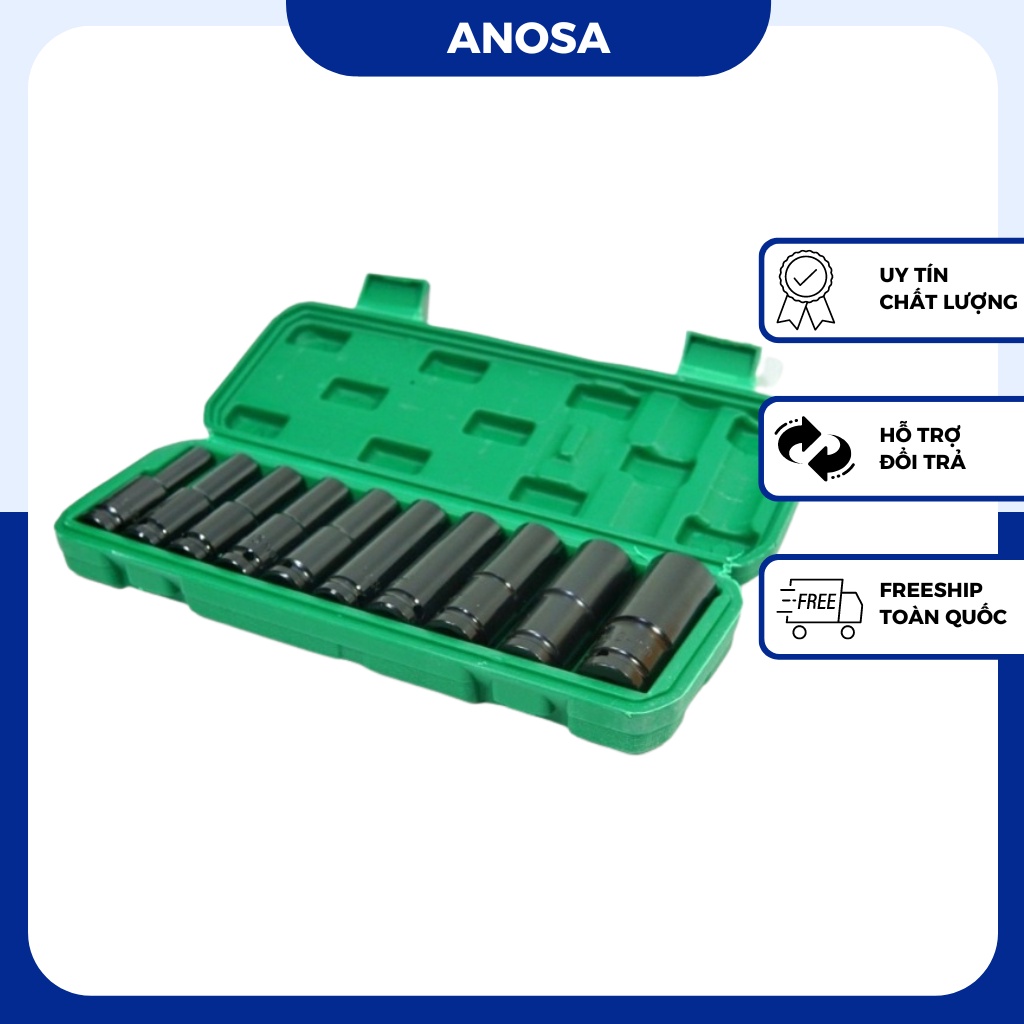 Bộ khẩu 1/2, bộ khẩu 10 món gồm 8, 10, 12, 13, 14, 16, 17, 19, 22, 24