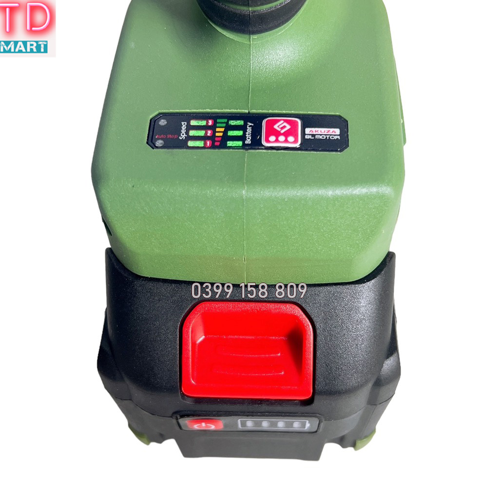 Máy siết bulong pin AKUZA B550Pro Lực Siết 550N/m không chổi than 2 Pin 15 Cell