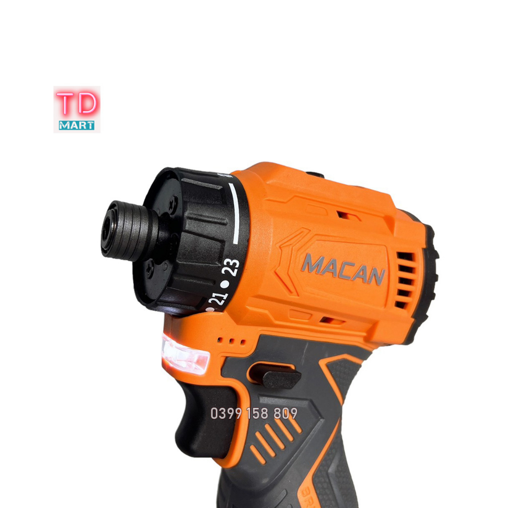 Máy chuyên vít Macan 18V có cấp trượt không chổi than sử dụng pin 4cell
