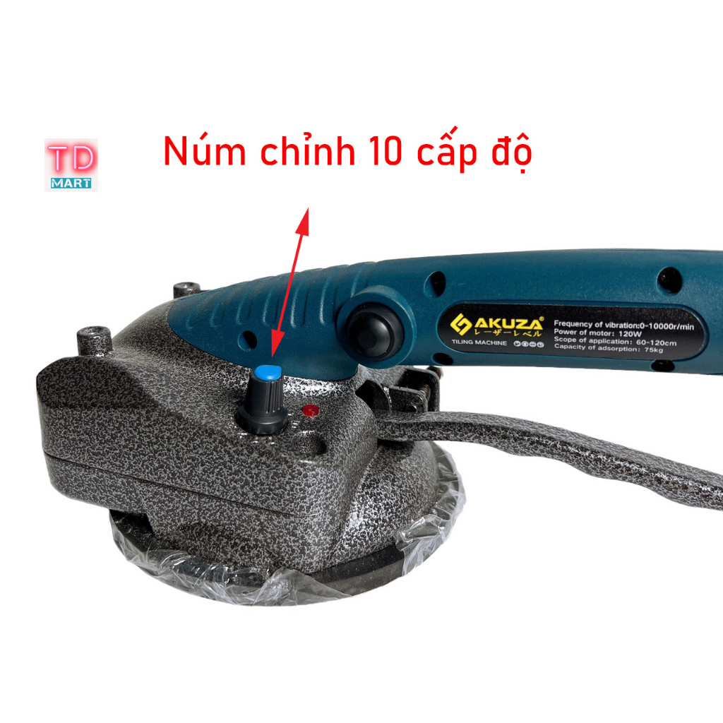Máy rung hít gạch pin 12V AKUZA cao cấp 10 cấp Độ