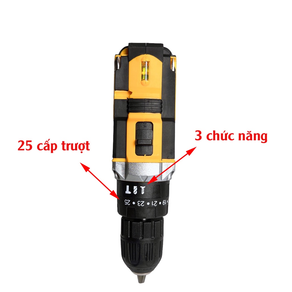 Máy Khoan Bắt Vít Pin TNT 3 Chức Năng Chân Pin Phổ Thông Tặng Kèm 24 Chi Tiết