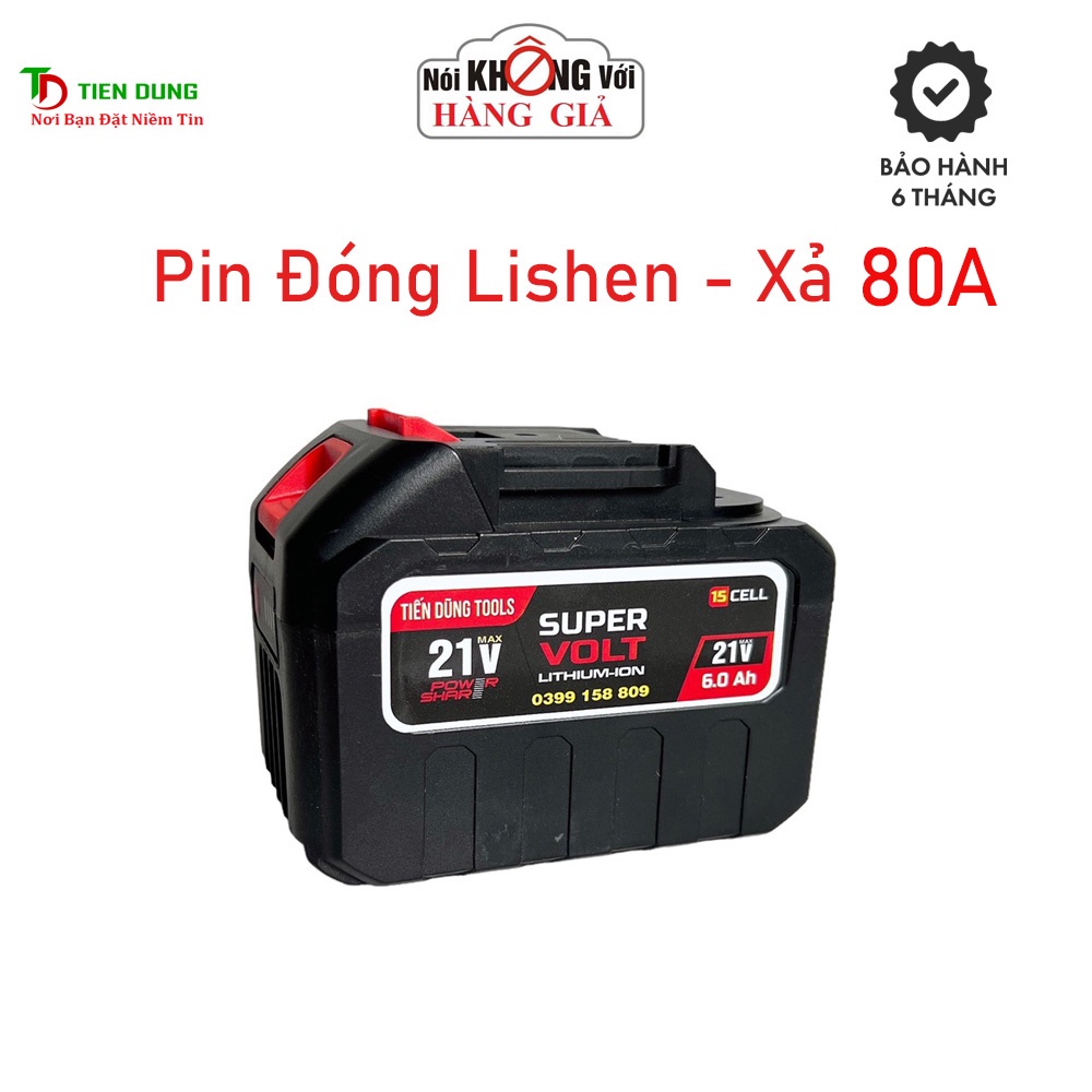 Pin đóng 15Cell Lisen Xám Chân Makita Phổ Thông, Dòng Xả 80A