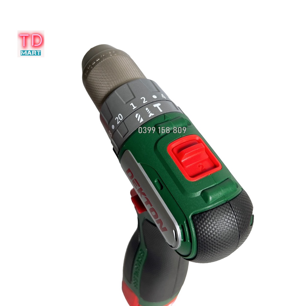Thân Máy Khoan 3 Chức Năng Dekton D16 - ID1045BL Đầu Cặp 10MM - Motor Brushless