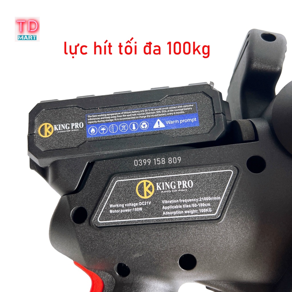 Máy rung hít gạch lát nền pin 21V Kingpro có chỉnh 6 tốc độ