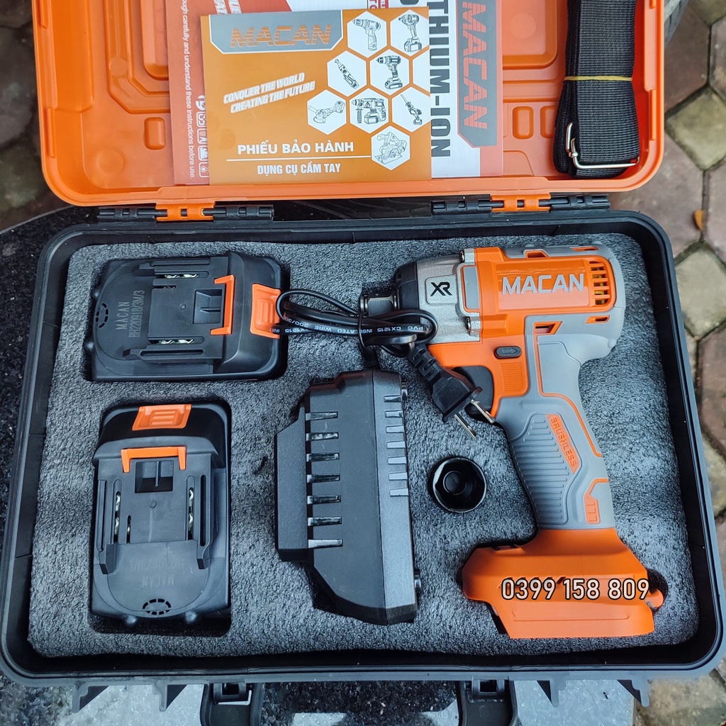 Máy Siết Bulong Pin 21V MACAN 6098B Lực Siết 380Nm Không Chổi Than